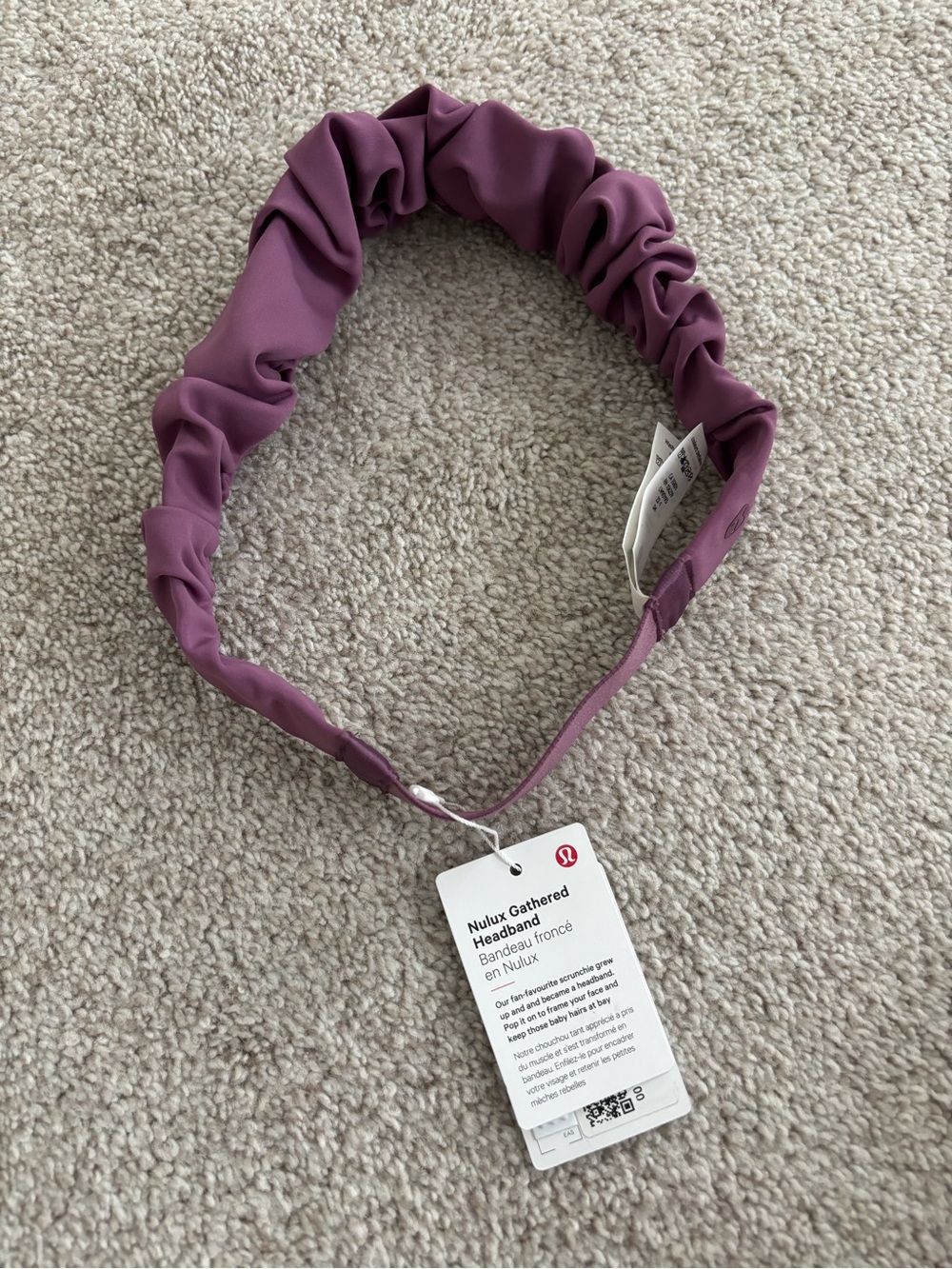lululemon athletica Gathered Nulux Headband — Dusty Mauve